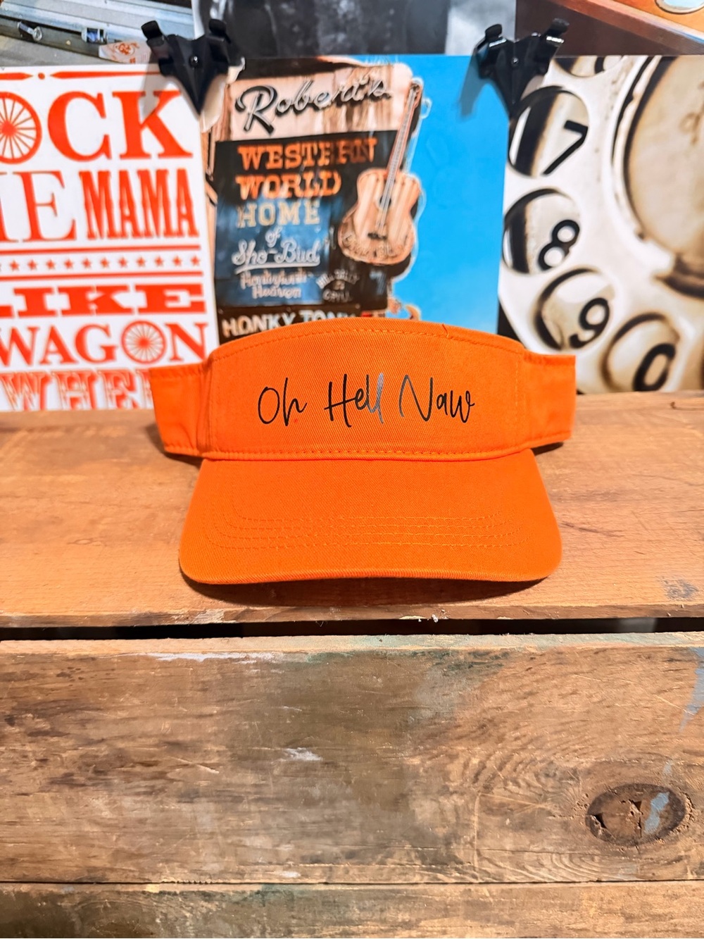 “Oh Hell Naw” Unbranded Orange Visor